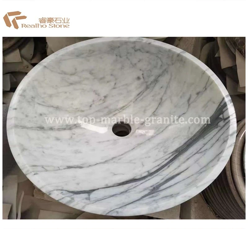 Carrara white marble sink