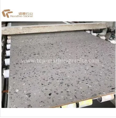 Polished Light Grey Terrazzo Slabs Polished Light Grey Terrazzo Slabs