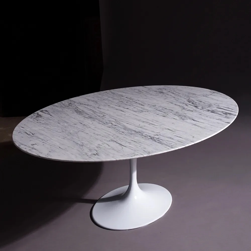 Elliptical marble table Elliptical marble table