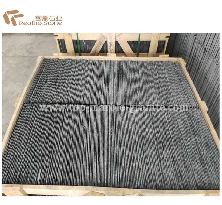 black slate tile roof
