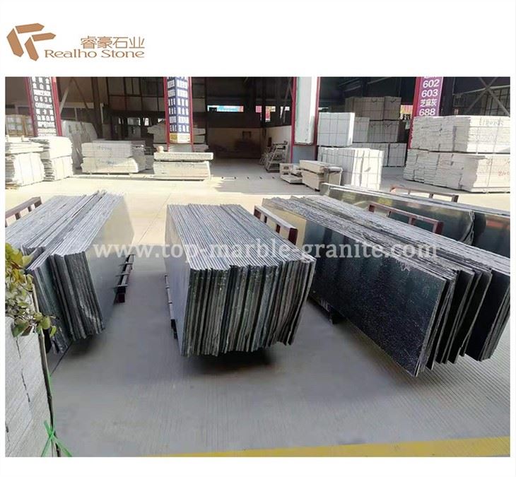 Wooden green marble slab