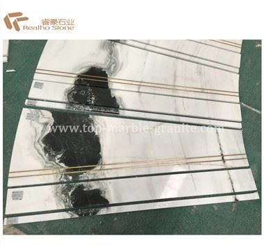 China Piatra naturala Marmura Pasi Scari Design Gresie Panda White Marmura Scari