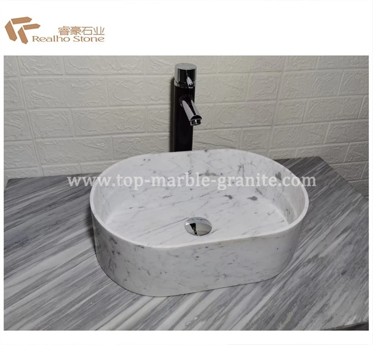 white stone sink