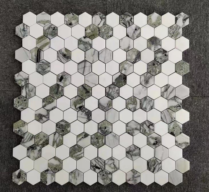 green mosaic tiles